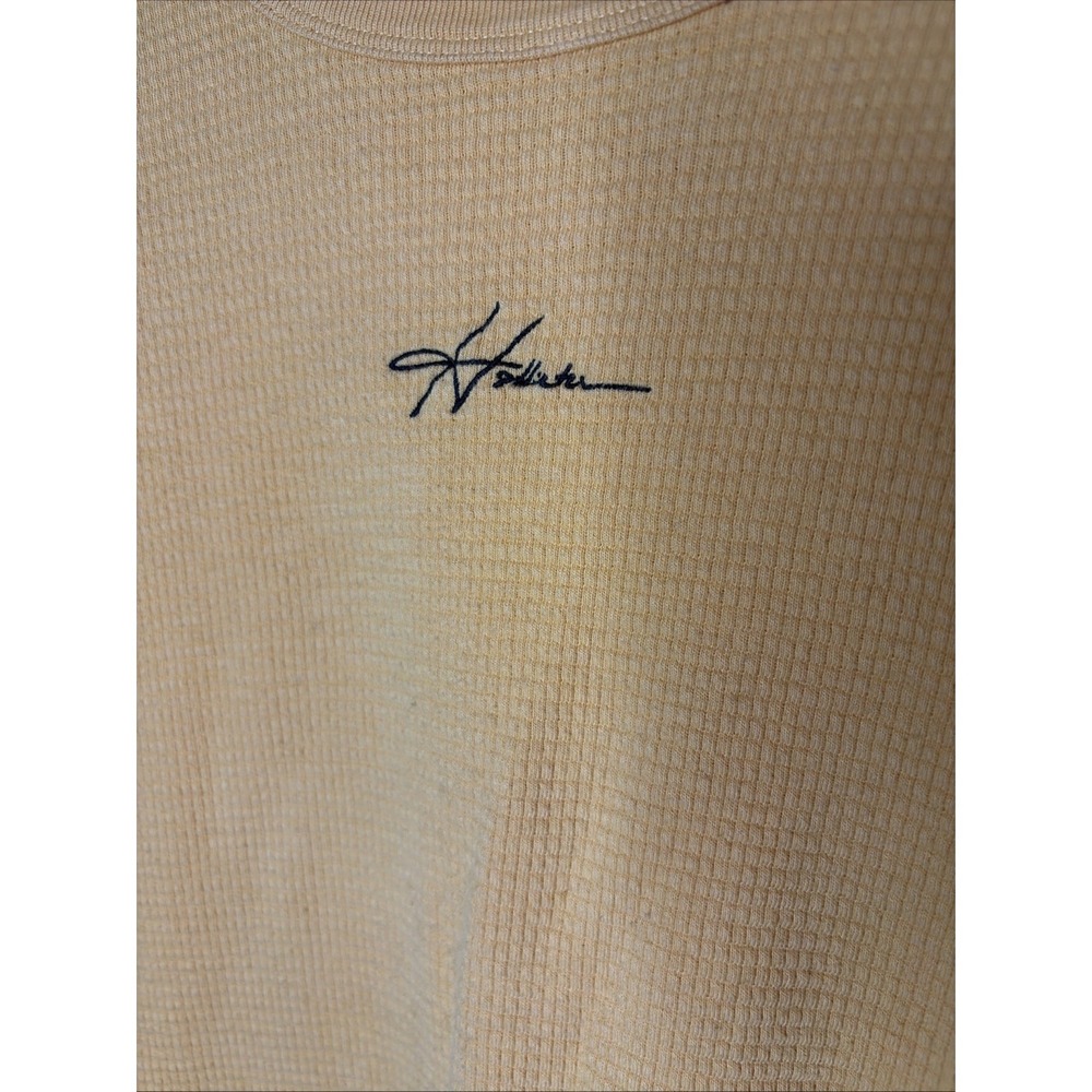 Men's Hollister Yellow Waffle Pullover Sweater, Size Large - Picture 3 of 4